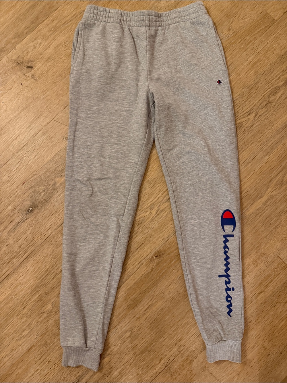 Champion Light Gray Kids Script Logo Joggers